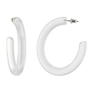 Machete Form Hoop Earrings - Clear
